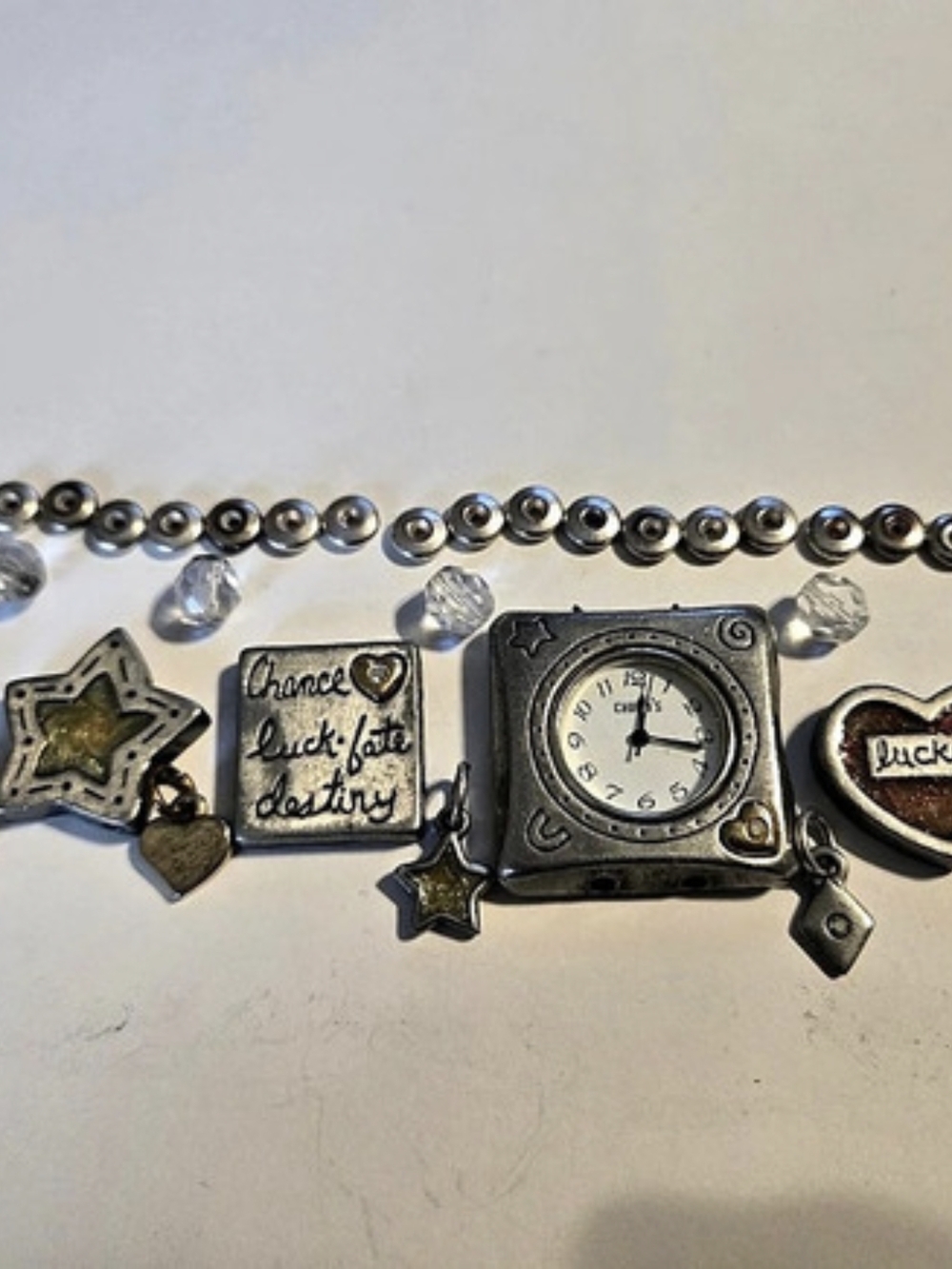 Chico's Silver & Multicolor Charm Bracelet Watch